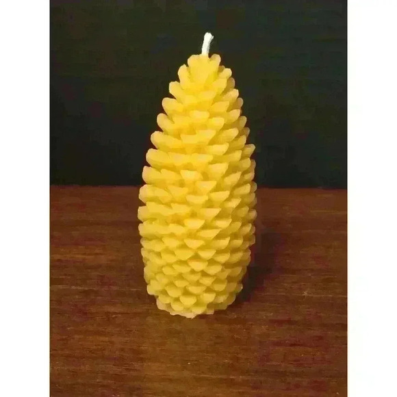 Handmade Slim Medium Pinecone  Beeswax Candle - Picture 1 of 4